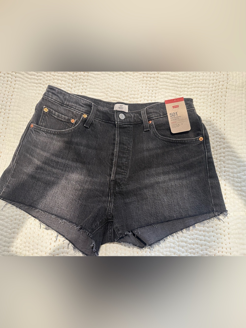 Levi's 501 High-Rise Cutoff Shorts - Charcoal Black